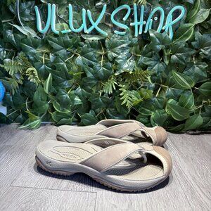 KEEN Waimea H2 Toe Protecting Flip Flops Sport Sandals Beige/Brown Mens Sz 7